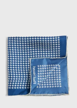 Paul Stuart Pocket Squares^Printed Silk Houndstooth Pocket Square Navy
