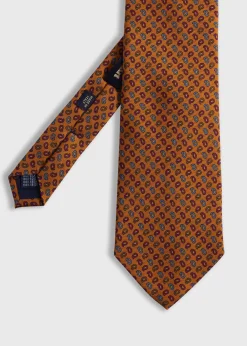 Paul Stuart Ties^Printed Silk Madder Tossed Pine Tie Gold