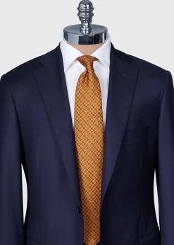 Paul Stuart Ties^Printed Silk Madder Tossed Pine Tie Gold