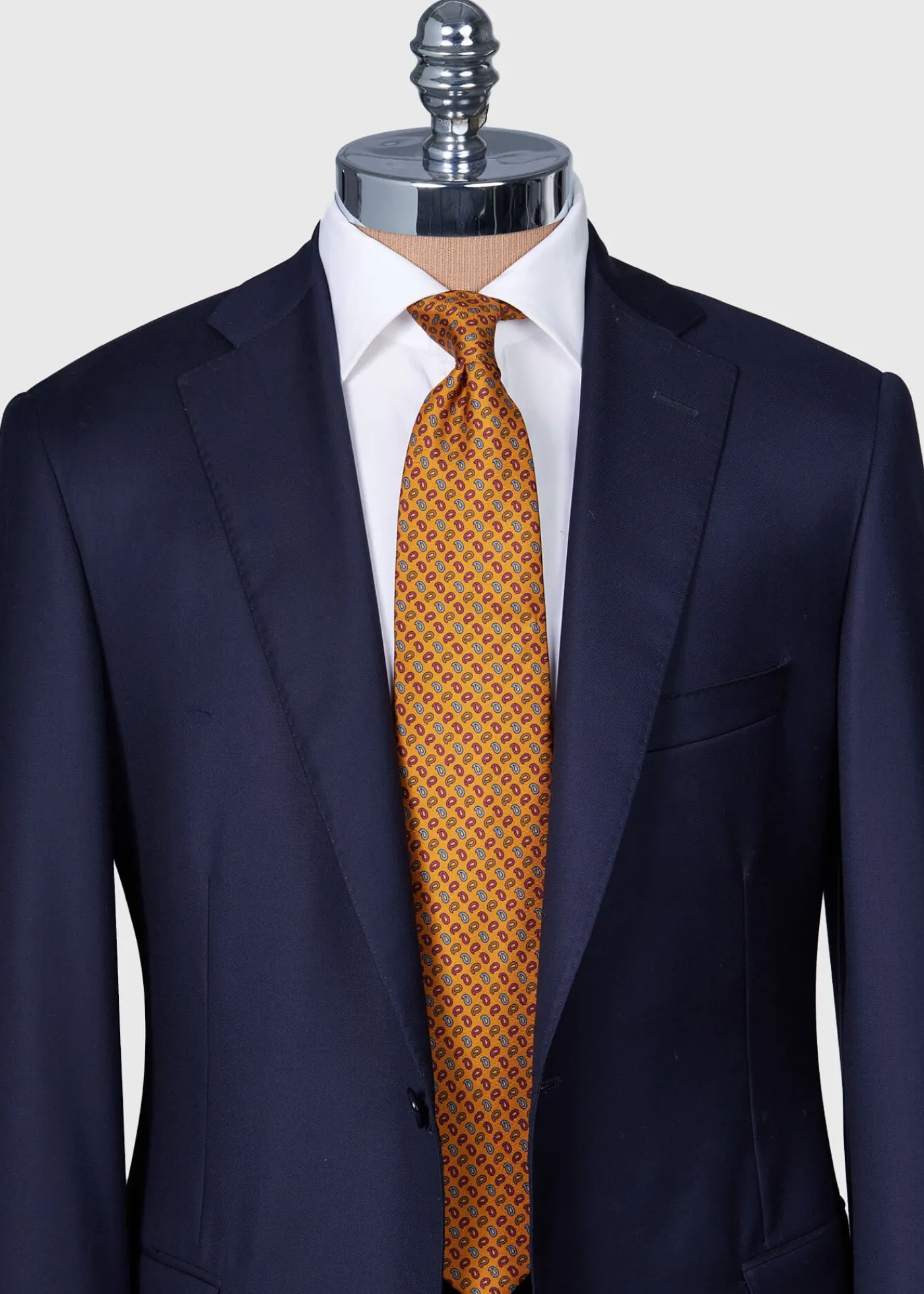 Paul Stuart Ties^Printed Silk Madder Tossed Pine Tie Gold