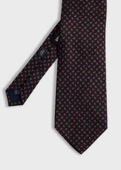 Paul Stuart Ties^Printed Silk Madder Tossed Pine Tie Grey