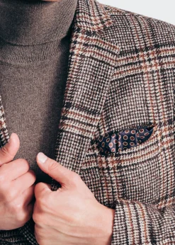 Paul Stuart Pocket Squares^Printed Silk Medallion And Paisley Pocket Square Navy