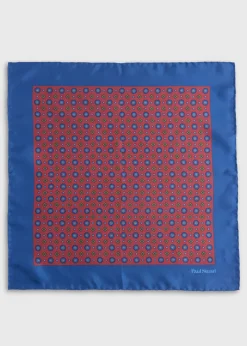 Paul Stuart Pocket Squares^Printed Silk Medallion Pocket Square Red