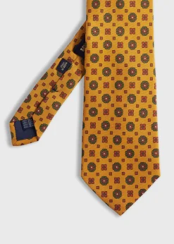 Paul Stuart Ties^Printed Silk Medallion Tie Gold