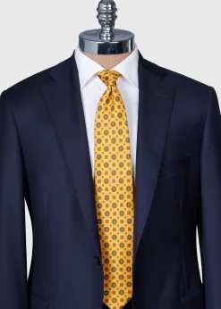 Paul Stuart Ties^Printed Silk Medallion Tie Gold