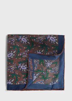 Paul Stuart Pocket Squares^Printed Silk Paisley Pocket Square Green