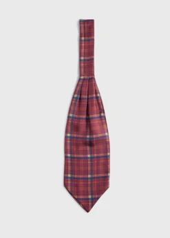 Paul Stuart Ties|Ascots^Printed Silk Plaid Ascot Red