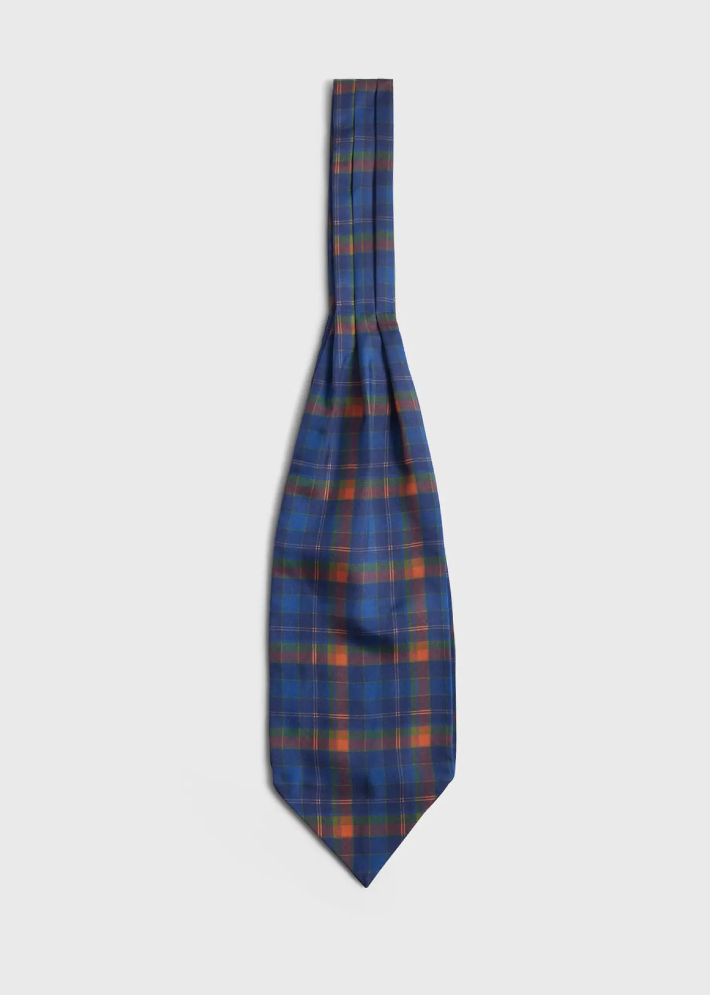 Paul Stuart Ties|Ascots^Printed Silk Plaid Ascot Royal Blue