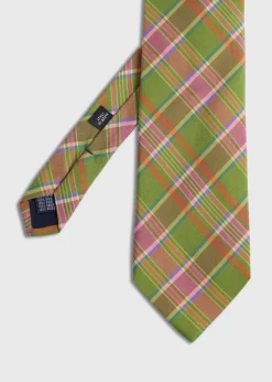 Paul Stuart Ties^Printed Silk Plaid Tie Sage