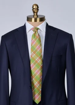 Paul Stuart Ties^Printed Silk Plaid Tie Sage