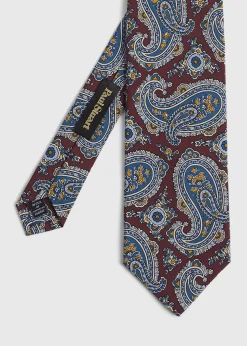 Paul Stuart Ties^Printed Silk Summer Tossed Pine Tie Red