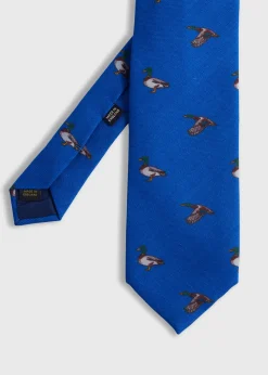 Paul Stuart Ties^Printed Wool Mallard Tie Royal Blue