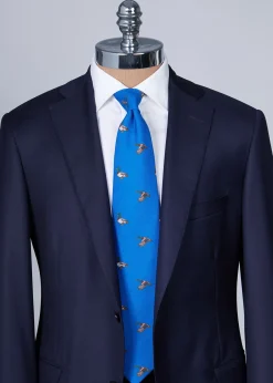 Paul Stuart Ties^Printed Wool Mallard Tie Royal Blue