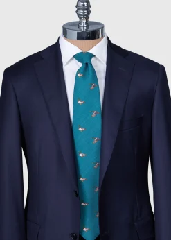 Paul Stuart Ties^Printed Wool Mallard Tie Teal
