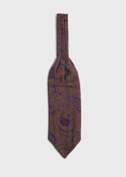Paul Stuart Ties|Ascots^Printed Wool Paisley Ascot Green