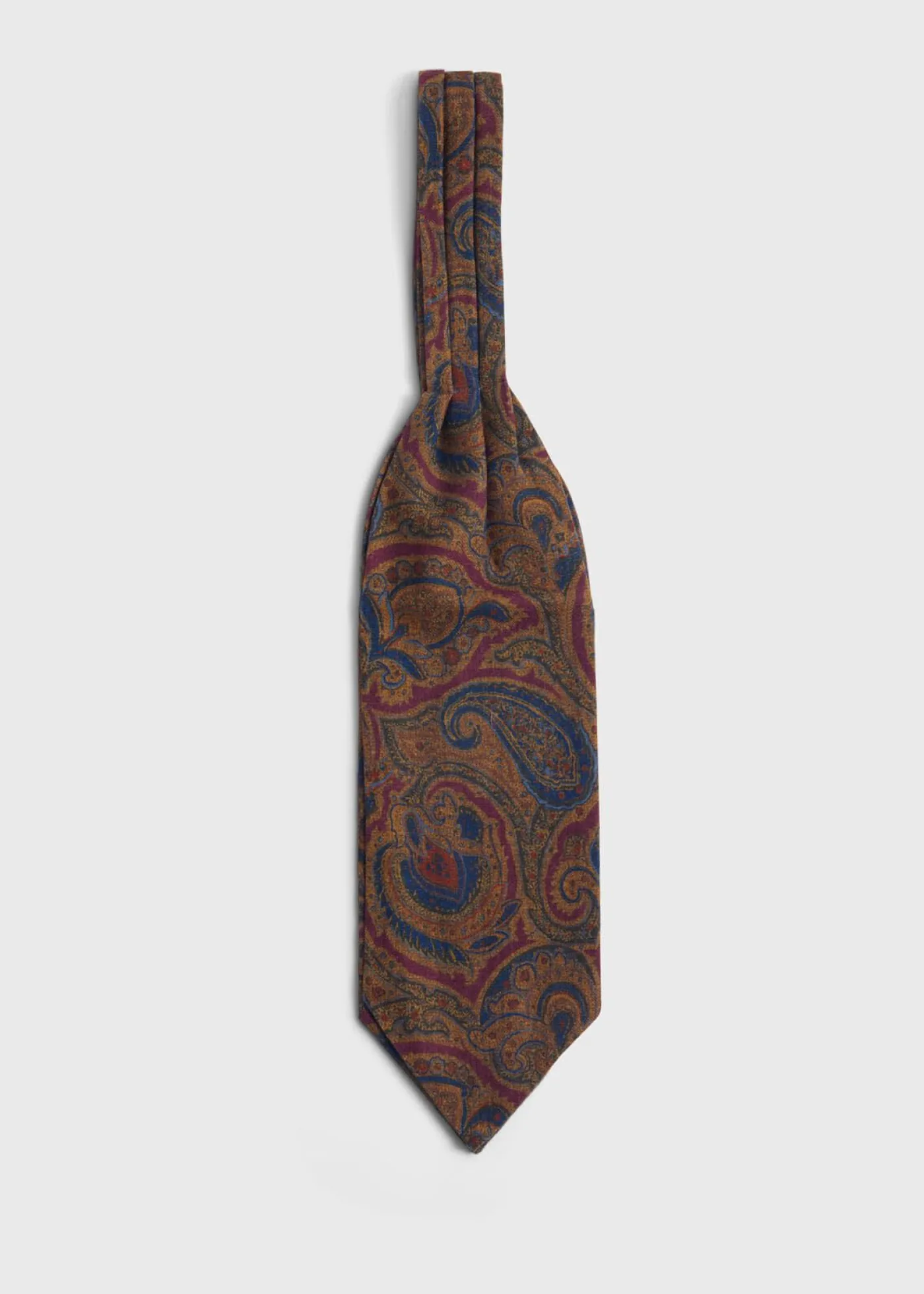 Paul Stuart Ties|Ascots^Printed Wool Paisley Ascot Wine