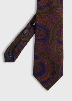 Paul Stuart Ties^Printed Wool Paisley Tie Green