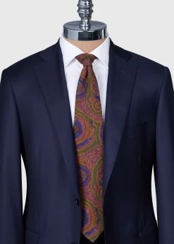 Paul Stuart Ties^Printed Wool Paisley Tie Green