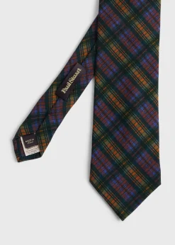 Paul Stuart Ties^Printed Wool Plaid Tie Green