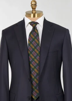 Paul Stuart Ties^Printed Wool Plaid Tie Green