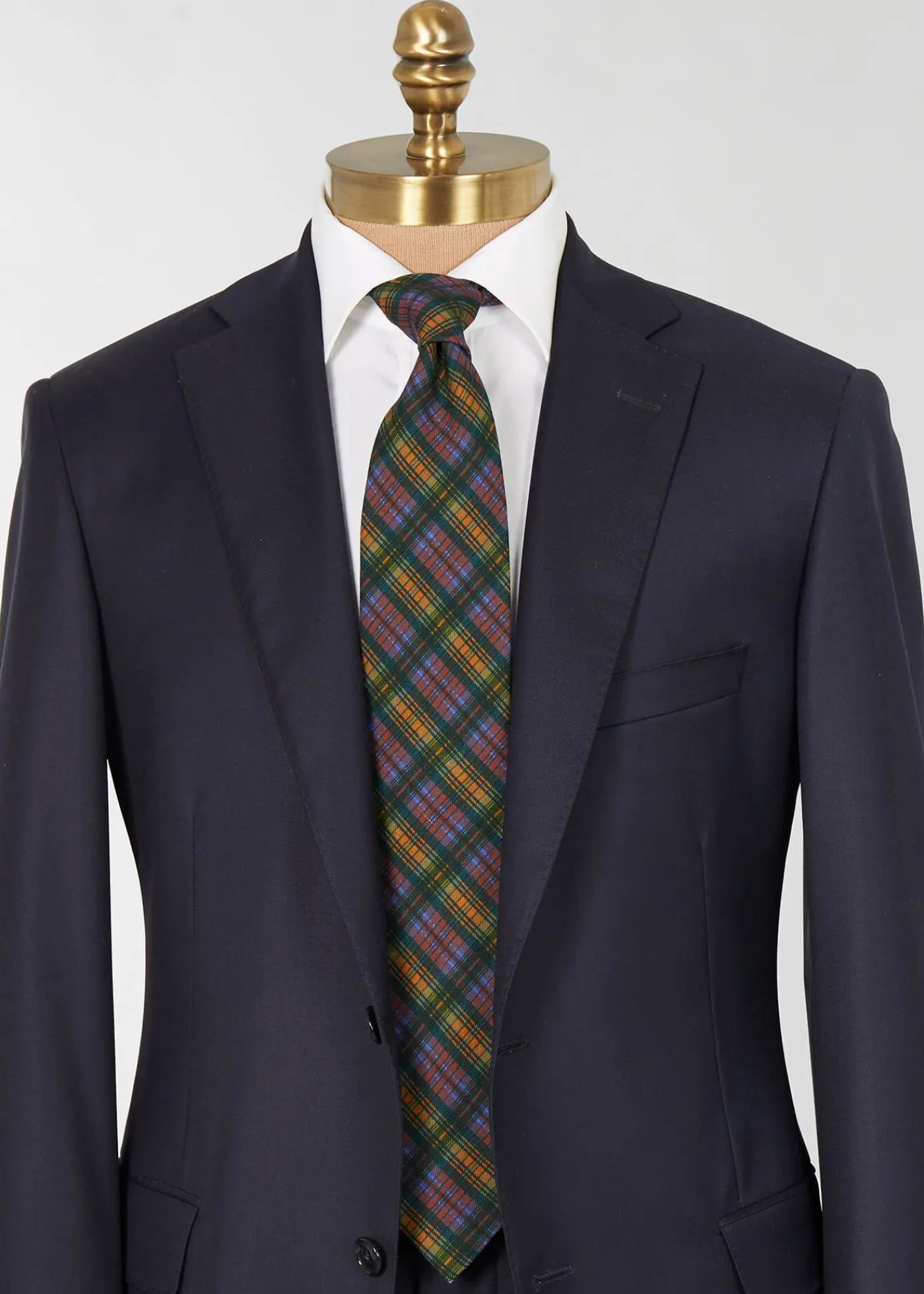 Paul Stuart Ties^Printed Wool Plaid Tie Green