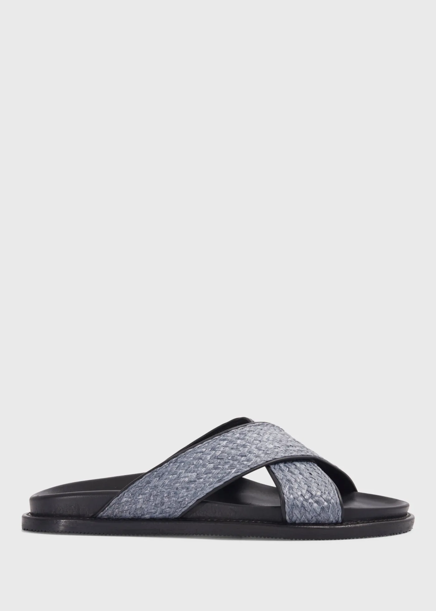 Paul Stuart Sandals^Punta II Raffia Crossover Slide Blue