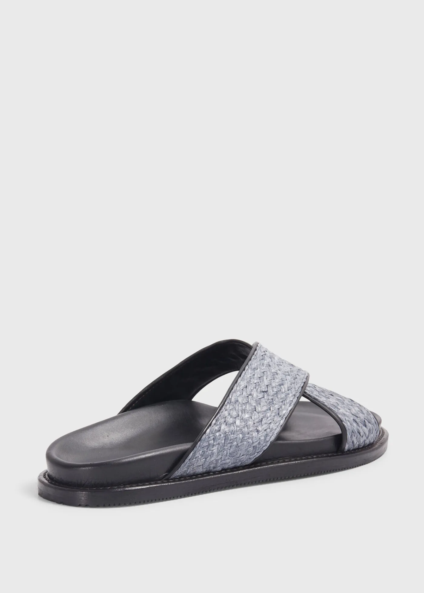 Paul Stuart Sandals^Punta II Raffia Crossover Slide Blue