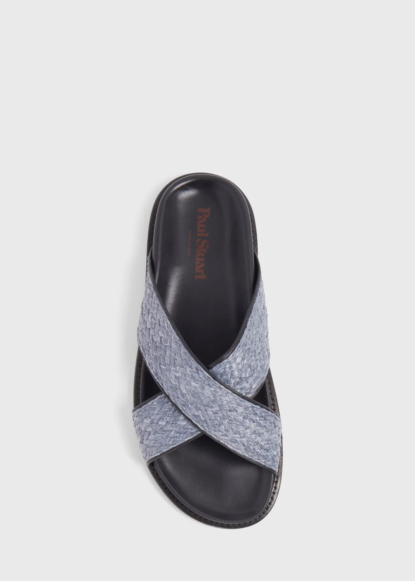 Paul Stuart Sandals^Punta II Raffia Crossover Slide Blue
