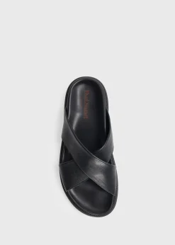 Paul Stuart Sandals^Punta Leather Slide Black