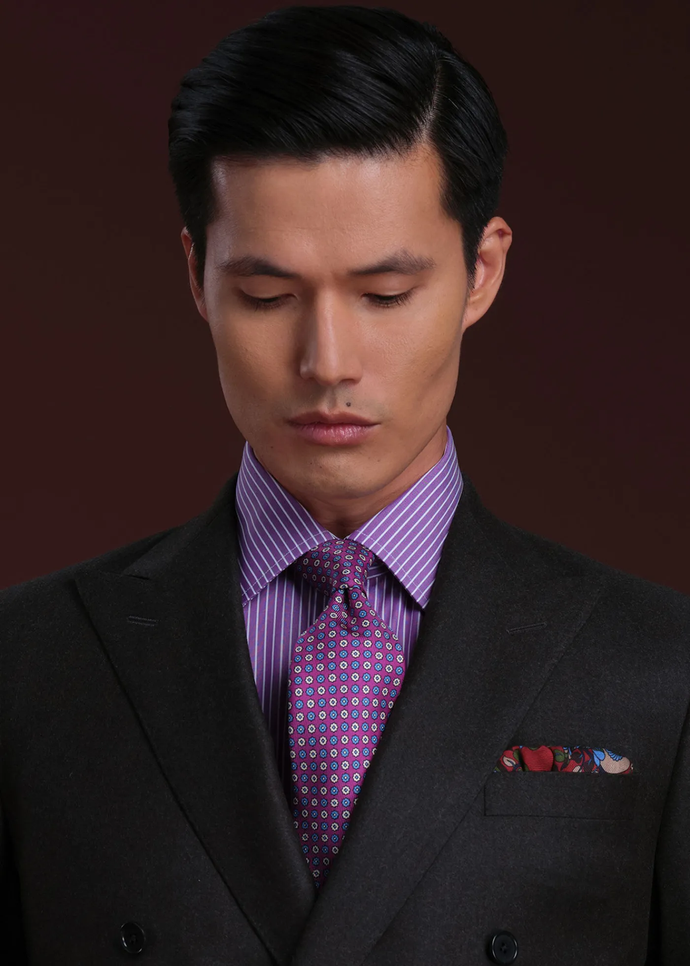 Paul Stuart Formal Shop|Dress Shirts^ Chalk Stripe Dress Shirt Purple