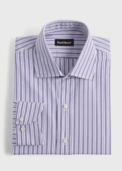 Paul Stuart Dress Shirts^ Narrow Stripe Dress Shirt Purple