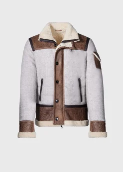 Paul Stuart Outerwear^Quilted Jacket With Suede And Shearling Trim Brown
