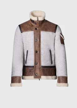 Paul Stuart Outerwear^Quilted Jacket With Suede And Shearling Trim Brown