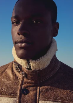 Paul Stuart Outerwear^Quilted Jacket With Suede And Shearling Trim Brown