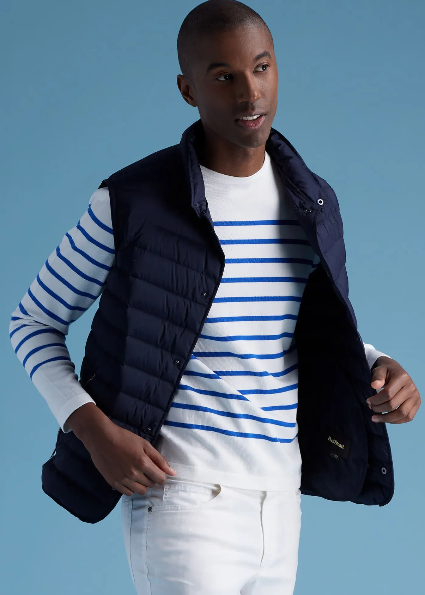 Paul Stuart Vests|Outerwear^Quilted Nylon Vest Navy