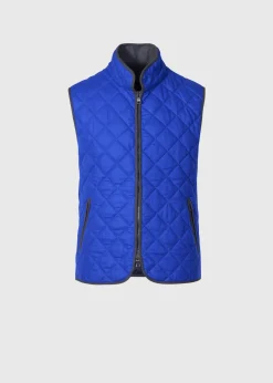 Paul Stuart Vests|Outerwear^Quilted Wool Flannel Vest Royal Blue