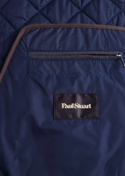 Paul Stuart Vests|Outerwear^Quilted Wool Flannel Vest Royal Blue