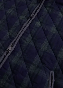 Paul Stuart Vests|Outerwear^Quilted Wool Plaid Vest Navy/Green