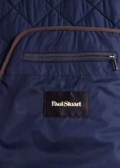Paul Stuart Vests|Outerwear^Quilted Wool Plaid Vest Navy/Green