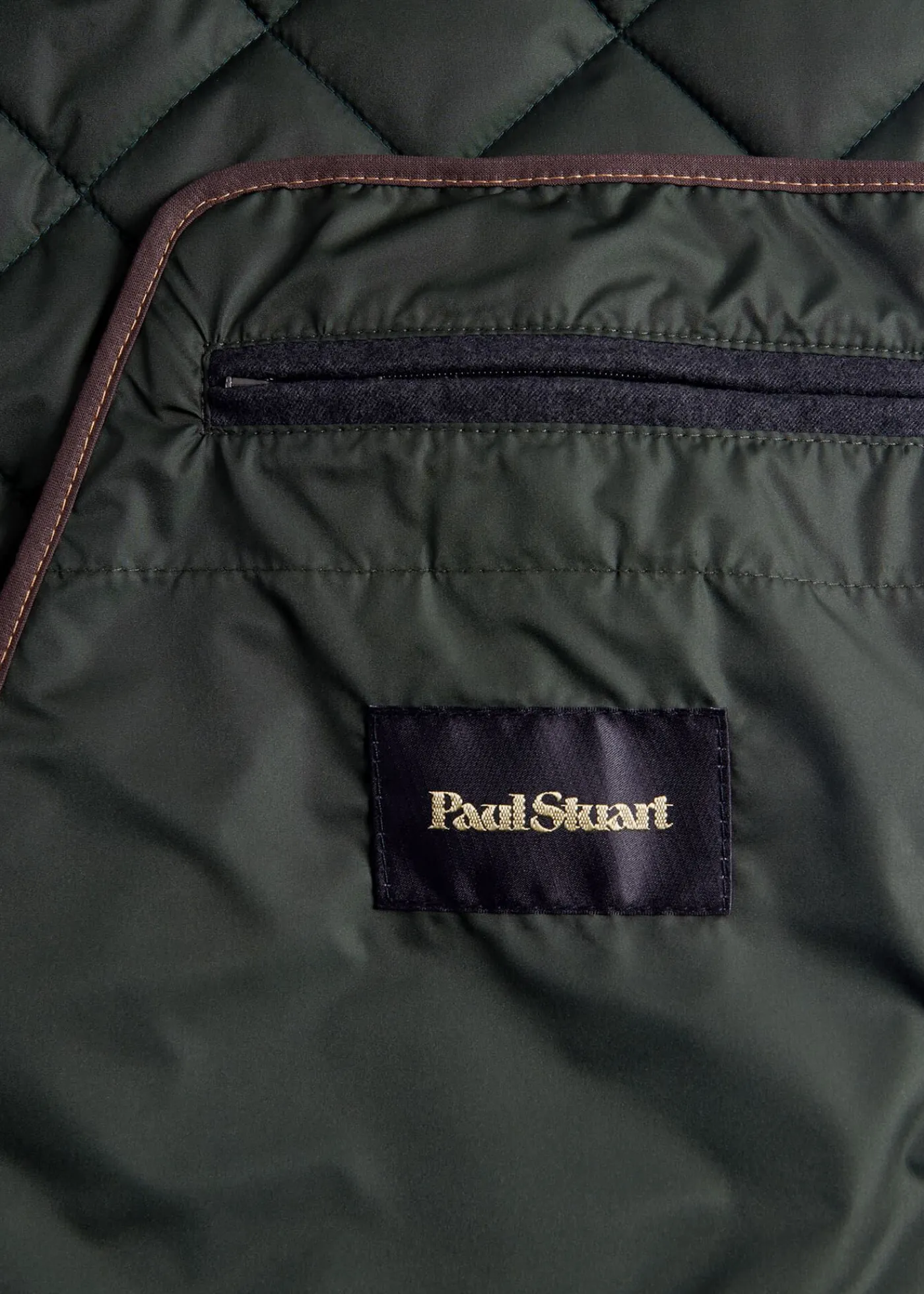 Paul Stuart Vests|Outerwear^Quilted Wool Vest Green
