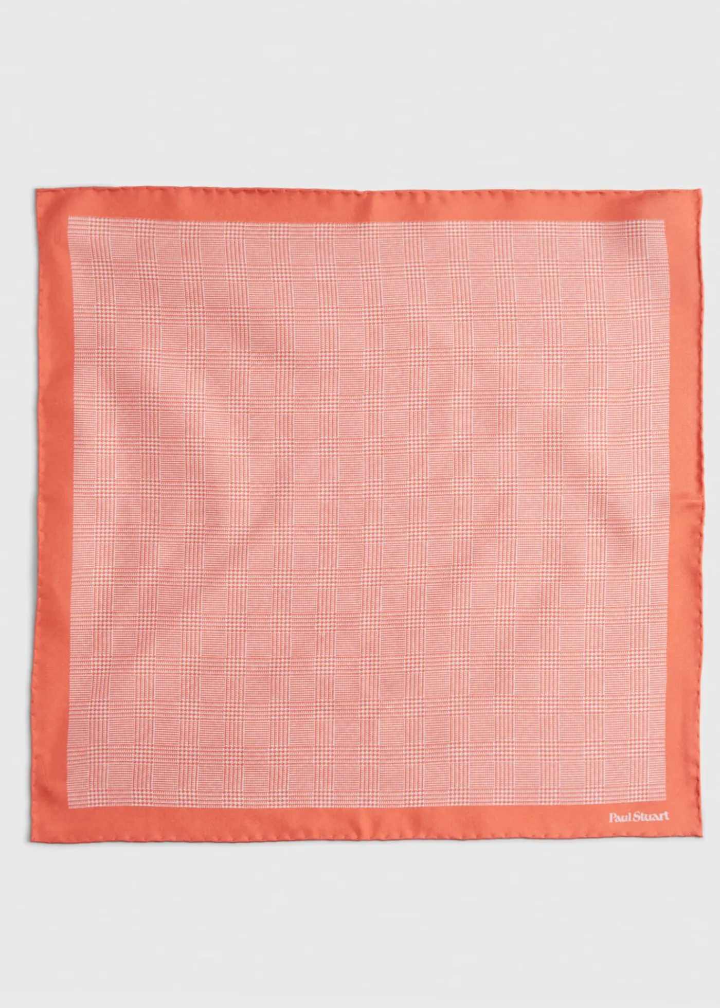 Paul Stuart Pocket Squares^Reversible Silk Plaid Pocket Square Orange