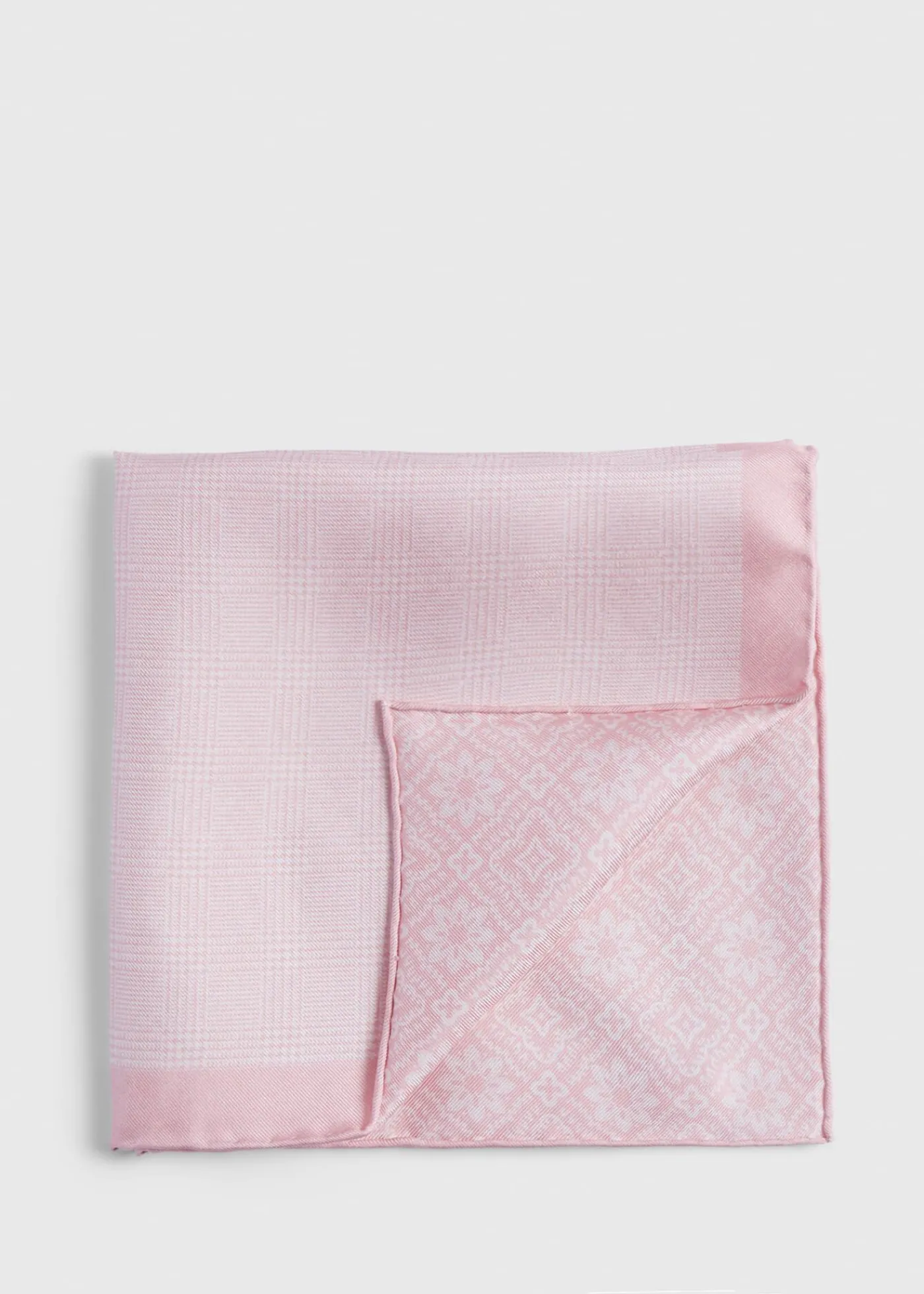 Paul Stuart Pocket Squares^Reversible Silk Plaid Pocket Square Pink