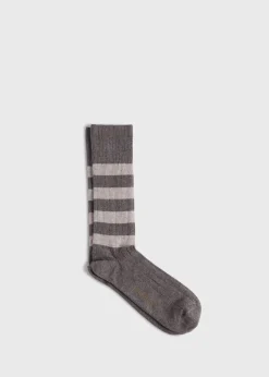 Paul Stuart Socks^Rugby Stripe Sock Taupe
