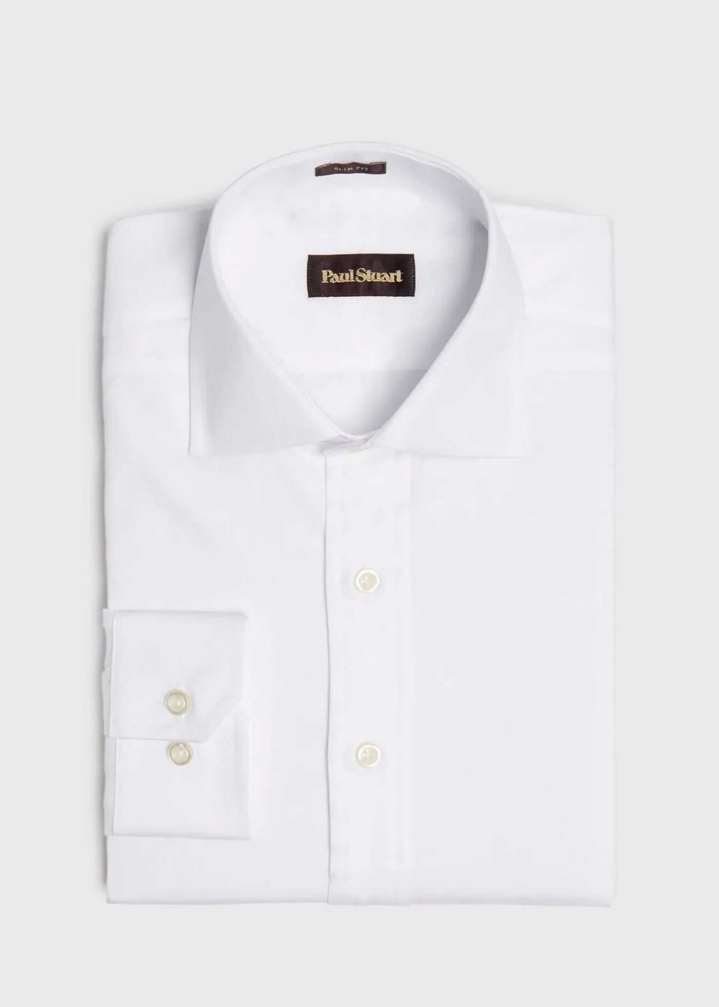 Paul Stuart Dress Shirts^140s Cotton Slim Fit Dress Shirt White