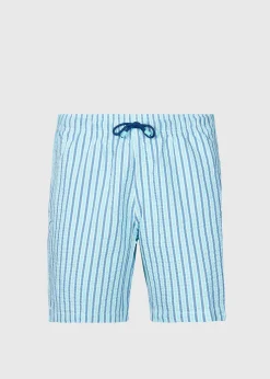 Paul Stuart Shorts & Swim Trunks|Pants^Seersucker Swim Trunk Turquoise/Blue