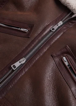 Paul Stuart Outerwear^Shearling Aviator Jacket Brown