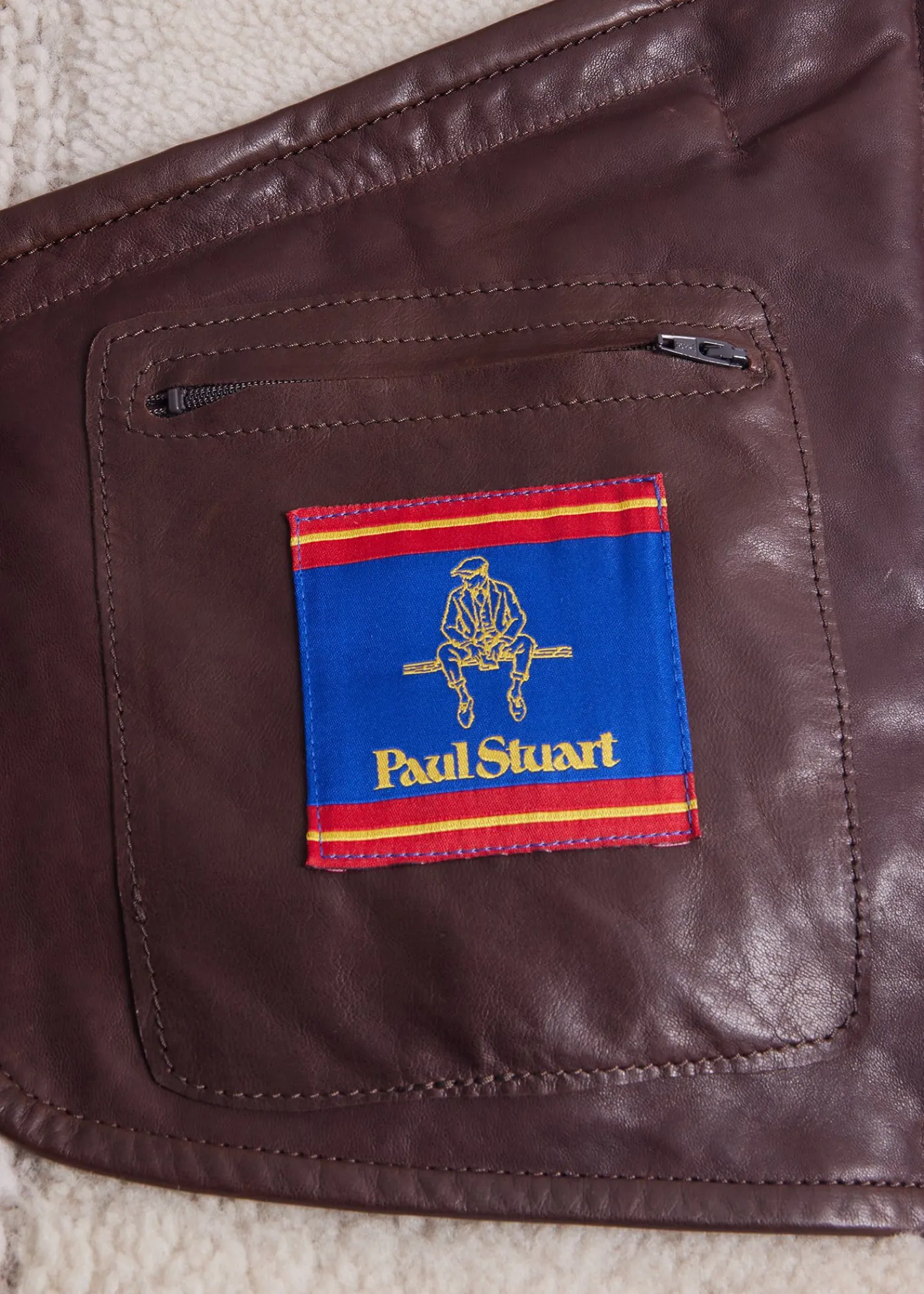 Paul Stuart Outerwear^Shearling Aviator Jacket Brown
