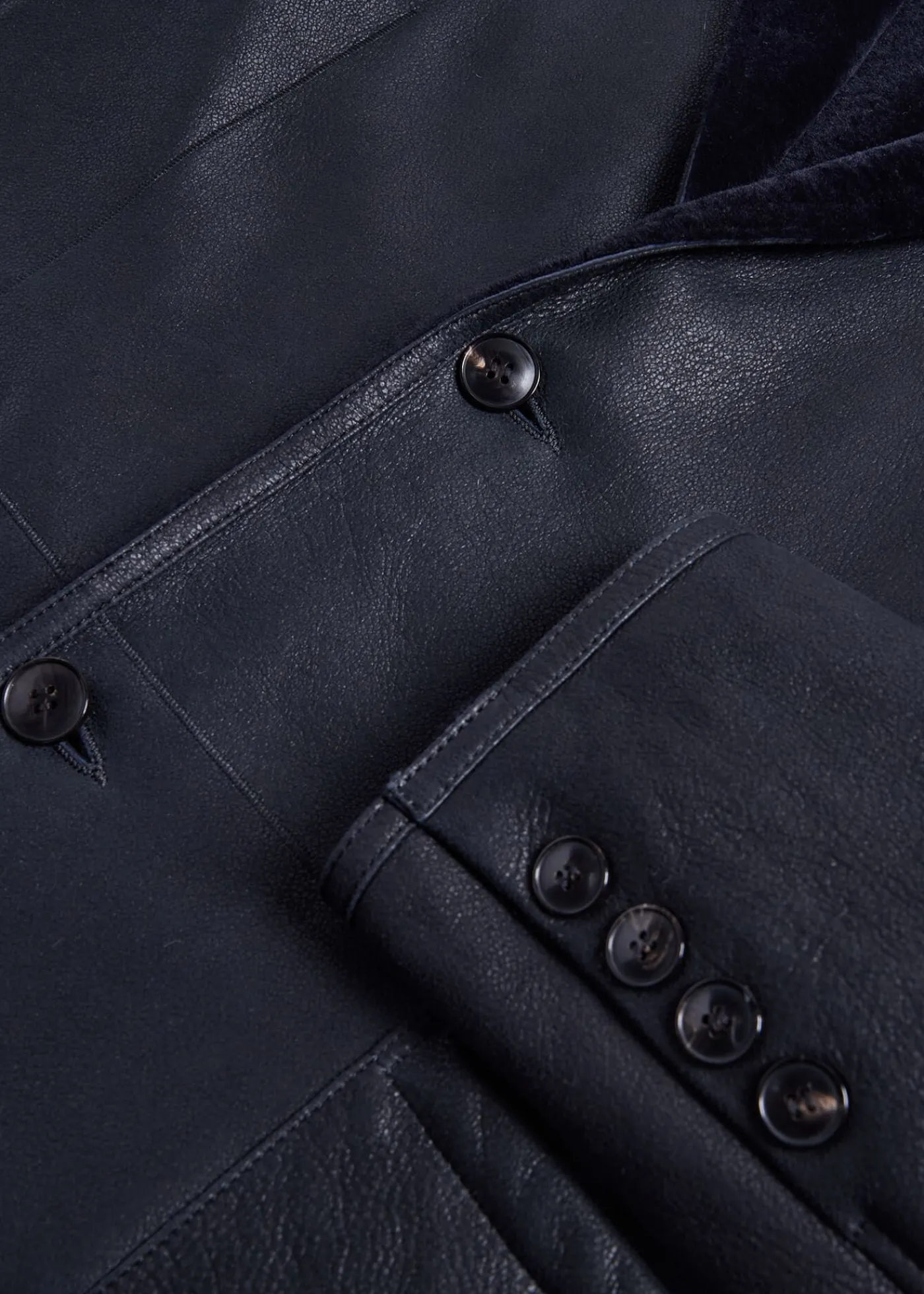 Paul Stuart Outerwear^Shearling Blazer Navy