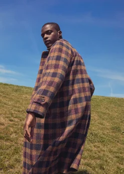 Paul Stuart Overcoats|Outerwear^Shetland Wool A-Line Coat Multi