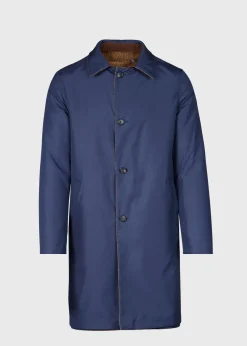 Paul Stuart Overcoats|Outerwear^Shetland Wool Herringbone Reversible Coat Navy/Gold